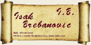 Isak Brebanović vizit kartica